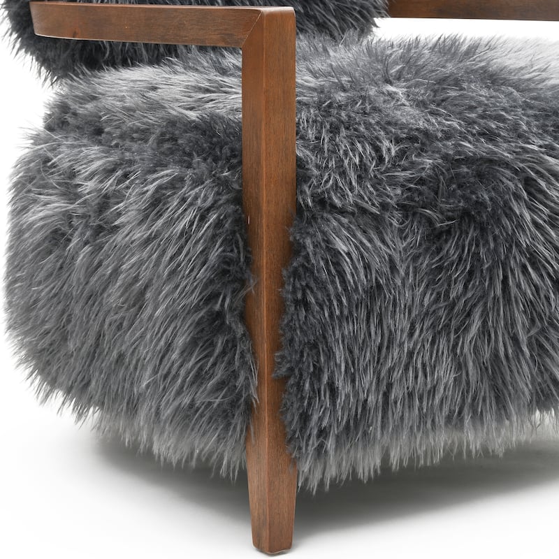 Furniture of America Lumir Modern 28-inch Faux Fur Accent Arm Chair