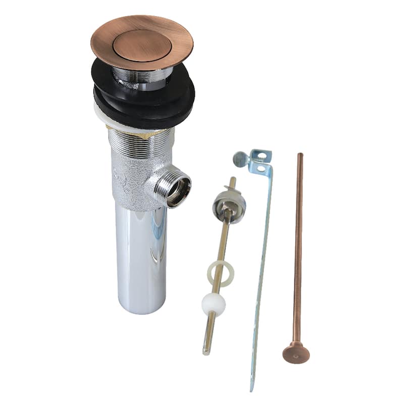 Columbia Brass Pop-Up Drain with Overflow - Antique Copper