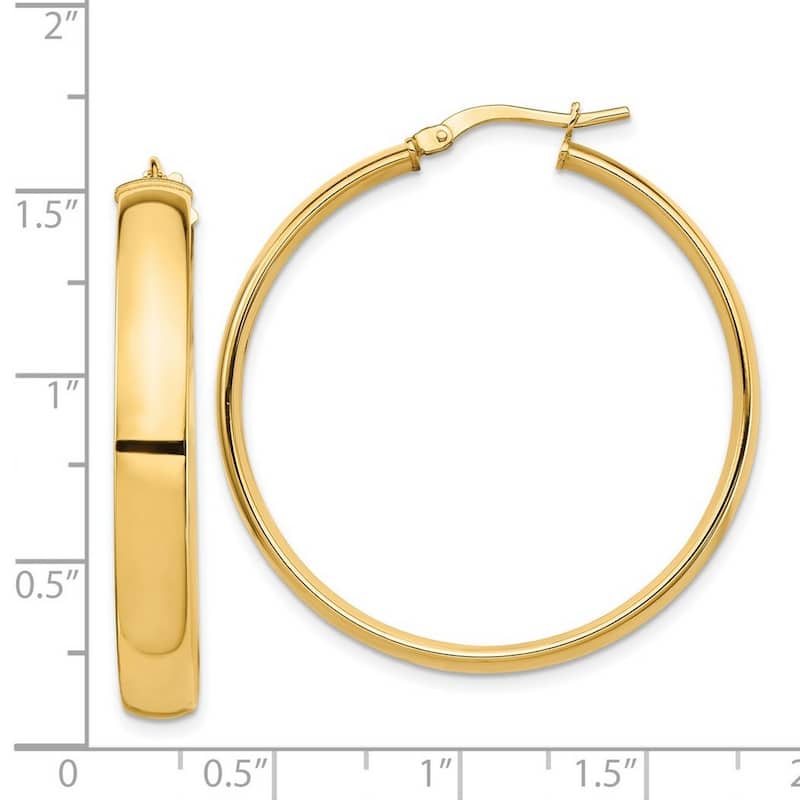 Curata 14k Yellow Gold High Polished Hoop Earrings - 38.5x37mm