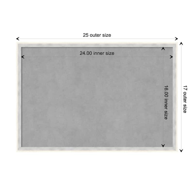 Amanti Art Paige White Silver Framed Magnetic Board - Board Size 24x16