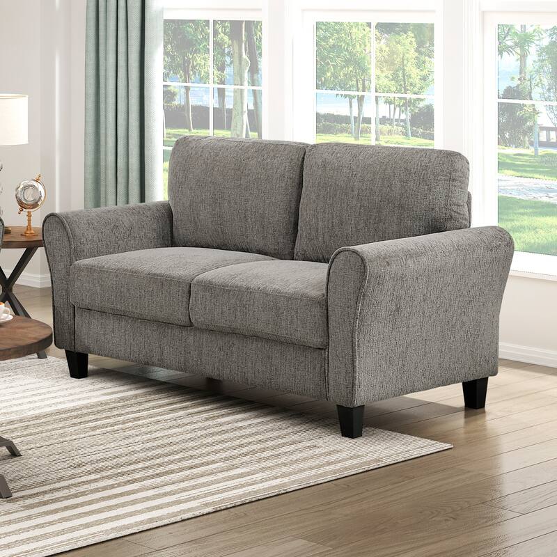 Diboll 58" Chenille Living Room Loveseat - Wood Finish Exposed Feet