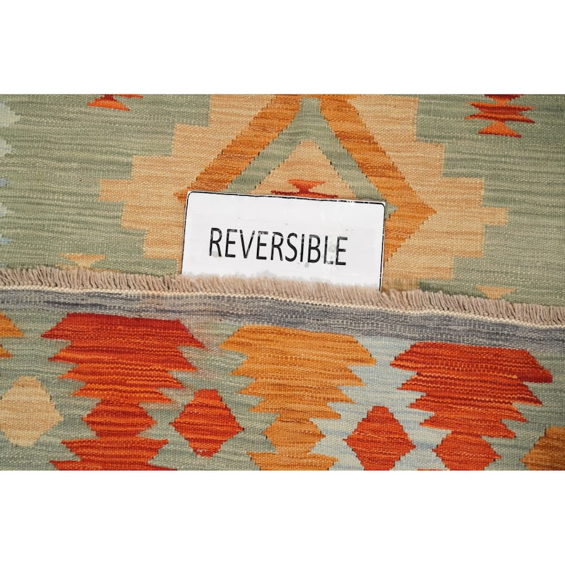 Hand Woven Oriental 100% Wool Carpet Southwestern Tribal Multi-Colored Kilim Area Rug - 11' 3'' X 8' 3''