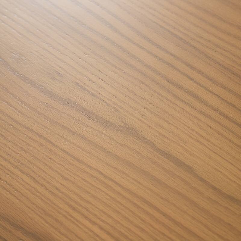 Large Oval Dining Table Seats 4-6 Modern Farmhouse Kitchen Table with Wood Strip Base for Home Living Room Kitchen Bar