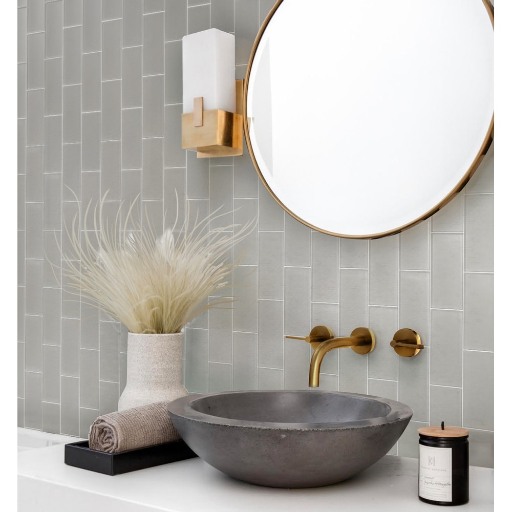 Apollo tile 3" x 6" Colorway Glossy Lace White Glass Tile (5 sq ft/case) - 40 Pack