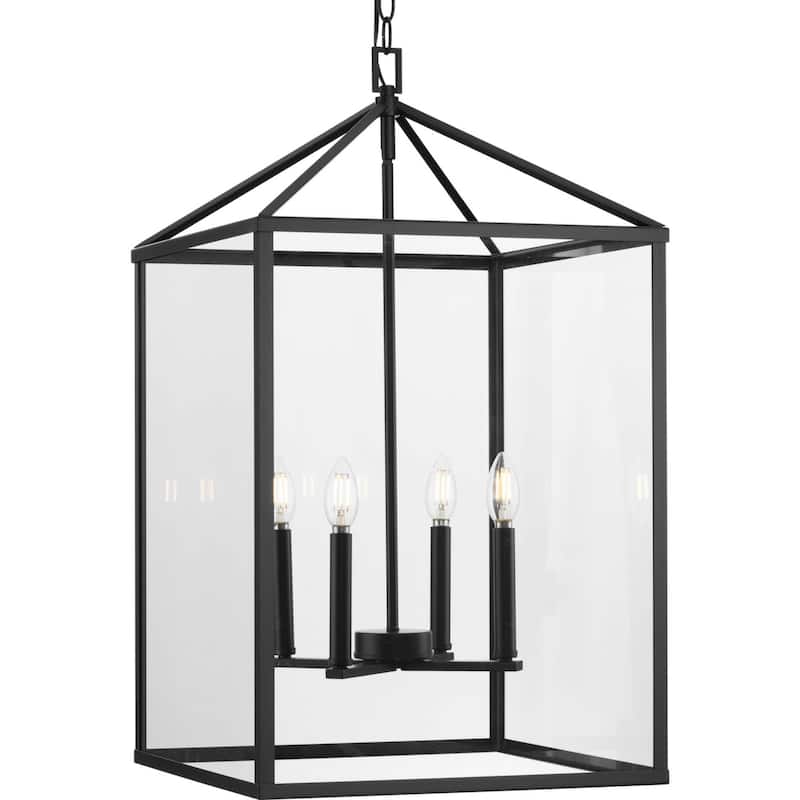 Progress Lighting P500441 Hillcrest 4 Light 17" Wide Pendant - Matte Black