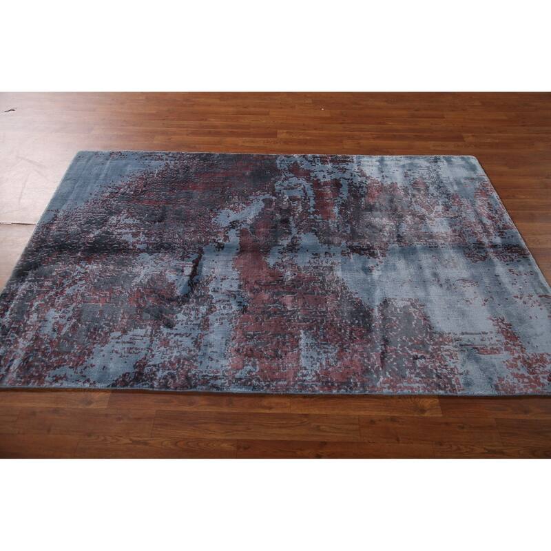 All-Over Abstract Modern Area Rug Handmade Wool Carpet - 4'5"x 6'7"