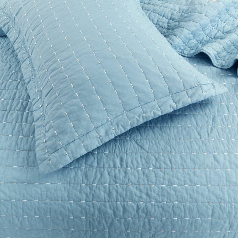 MarCielo 3PCS 100% Cotton Oversized Bedspread Set Coverlet Quilt Set Stitching