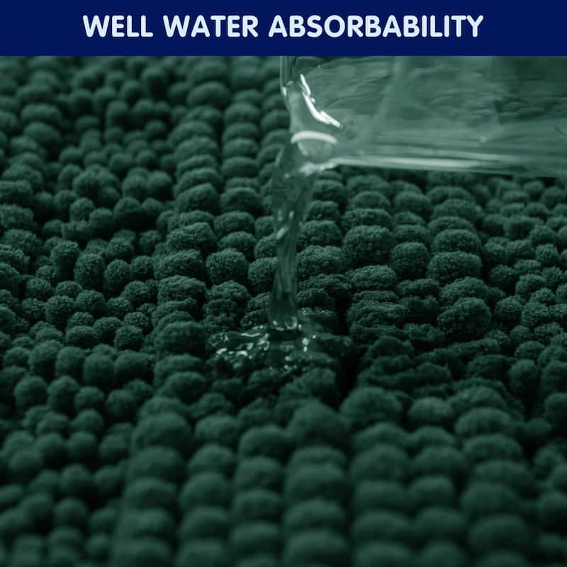 Subrtex Super Soft Absorbent Braided Bathroom Mats Chenille Bath Rugs