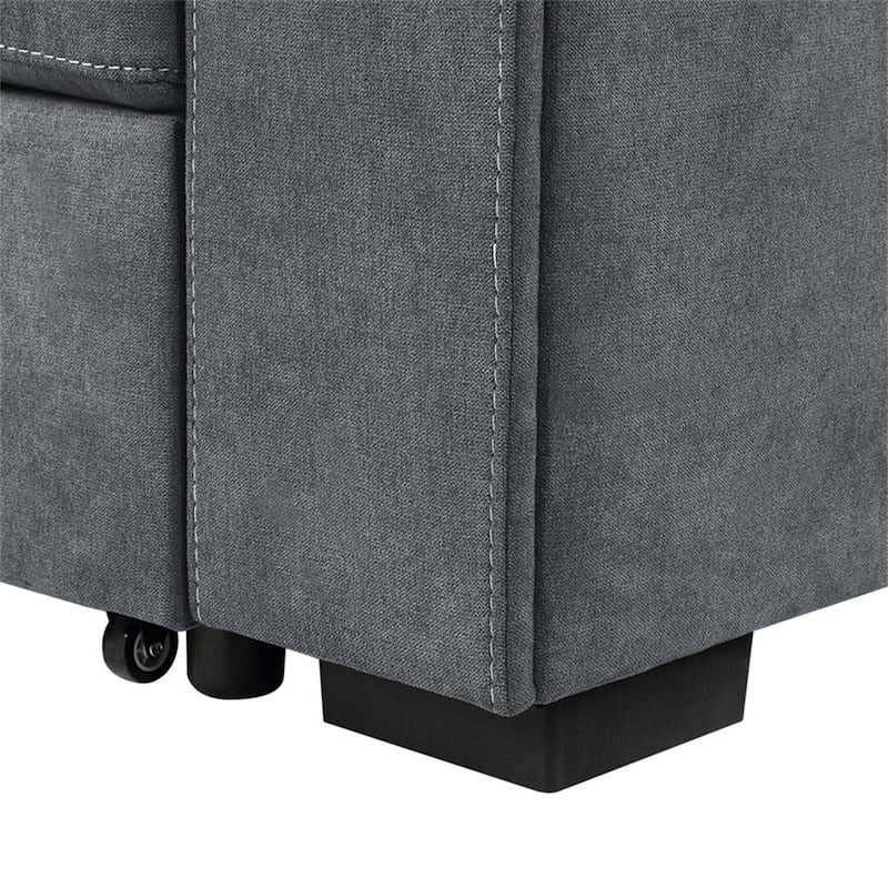 Woven Fabric Reversible Sectional Sofa with Storage Chaise, USB Ports
