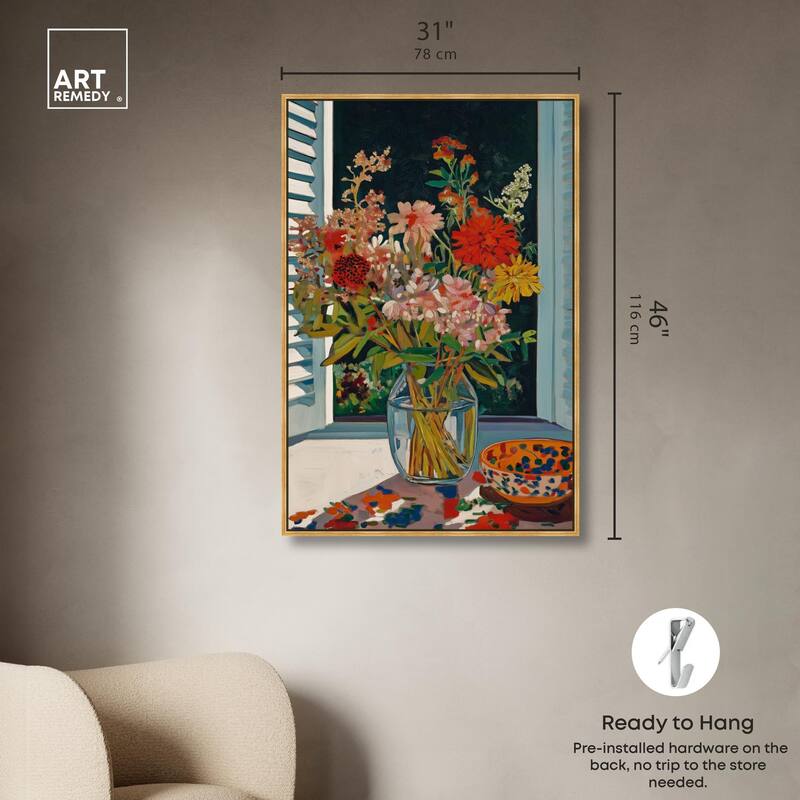 Vase on a Windowsill Canvas by Art Remedy