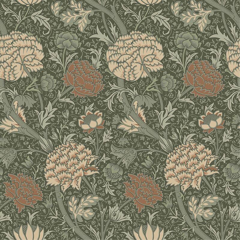 A-Street Prints Cray Sea Green Floral Trail Wallpaper