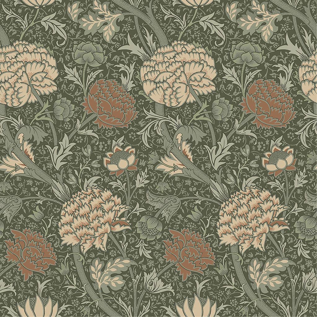 A-Street Prints Cray Sea Green Floral Trail Wallpaper
