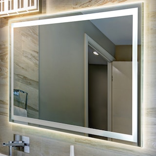 Dane Rectangular Frameless Anti-Fog Aluminum Front/Back-lit Tri-color LED Bathroom Vanity Mirror with Smart Touch Control