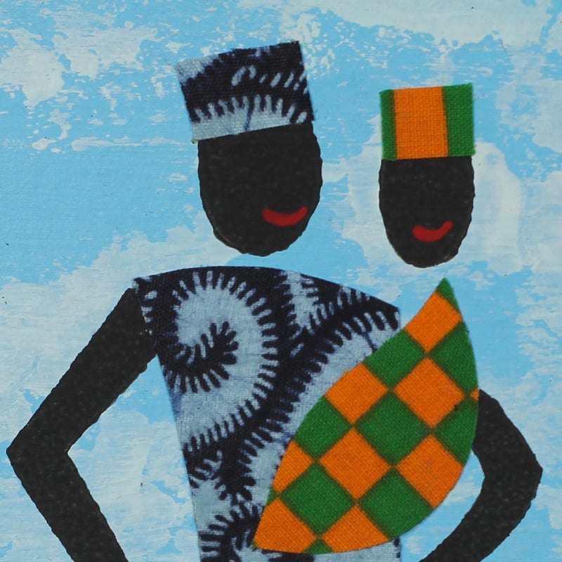 Novica Handmade Fathers Pride Painting With Cotton Accents