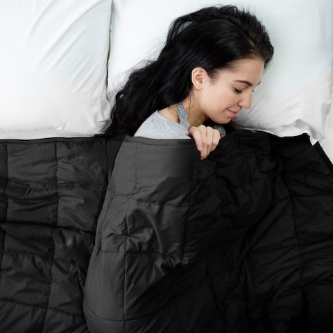 Miranda Haus Quilted Microfiber Weighted Throw Blanket