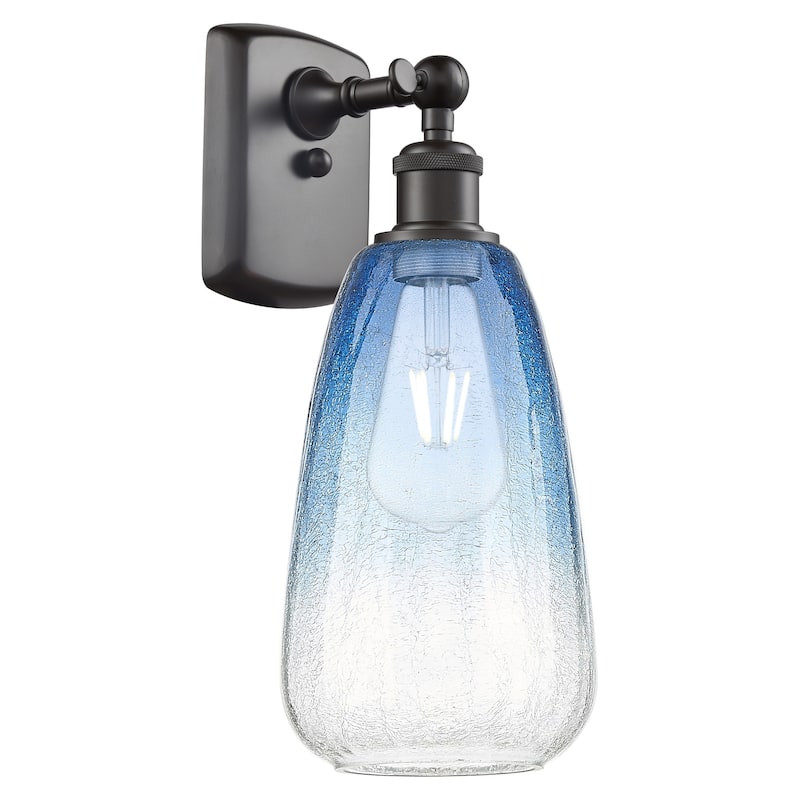 Innovations Lighting 516-1W-14-6 Brookhaven Almond Sconce Brookhaven - Oil Rubbed Bronze / Sapphire Blue