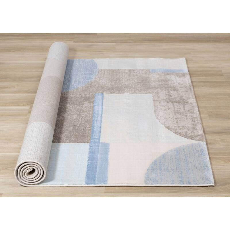 Bloom Collection - Blue/Grey/Cream Shape Shifting Rug