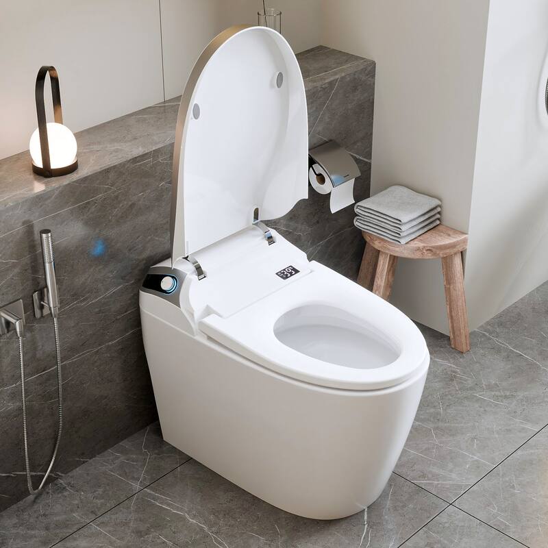 Smart Bidet Toilet: Heated Seat, Hot Water, Rear & Feminine Wash, Foot Flush