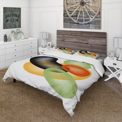 Designart 'Colorful Minimal Organic Shapes X' Modern Duvet Cover Set