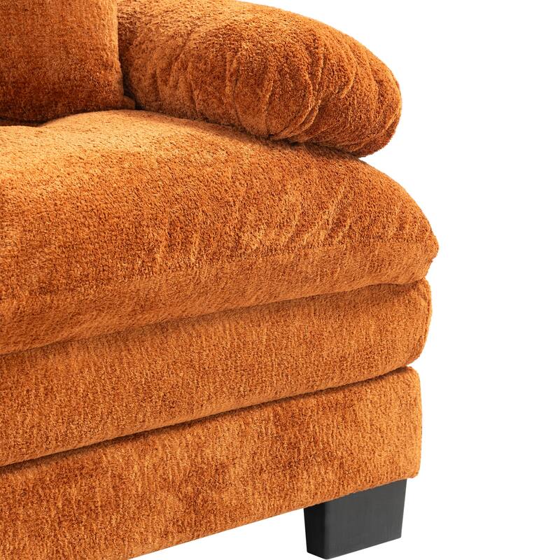 84" Upholstered 3-Seater Sofa with Memory Foam & Comfort Pillows