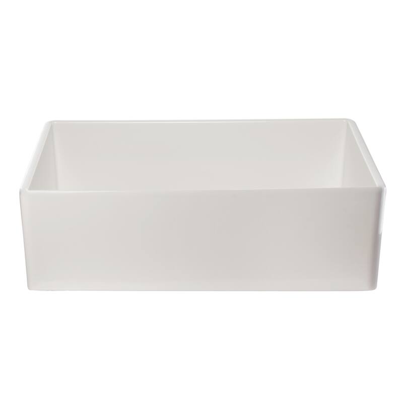 ALFI brand 33" White Smooth Apron Single Bowl Fireclay Farm Sink
