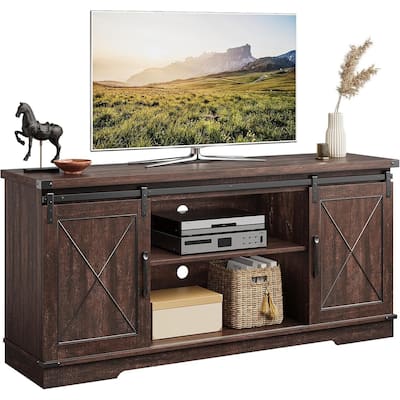TV Stand for 65 Inch TV, Entertainment Center with Storage and Sliding Barn Doors