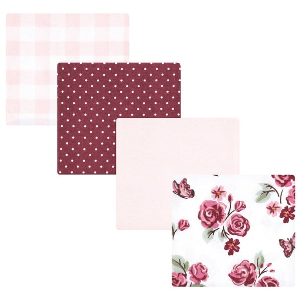 slide 1 of 1, Hudson Baby Infant Girl Cotton Poly Flannel Receiving Blankets, Sweet Roses, One Size - Sweet Roses - One Size One Size - Sweet Roses