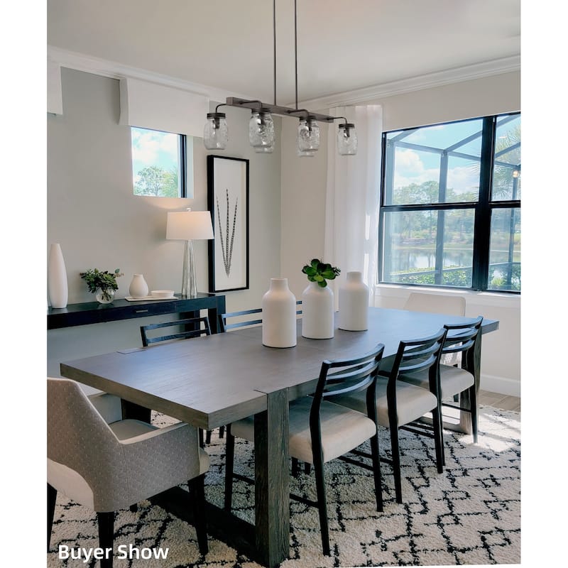 Modern Farmhouse 6-Light Chandelier Linear Island Lights for Kitchen Island Dining Room - L27.5" x W11"x H 71.5"