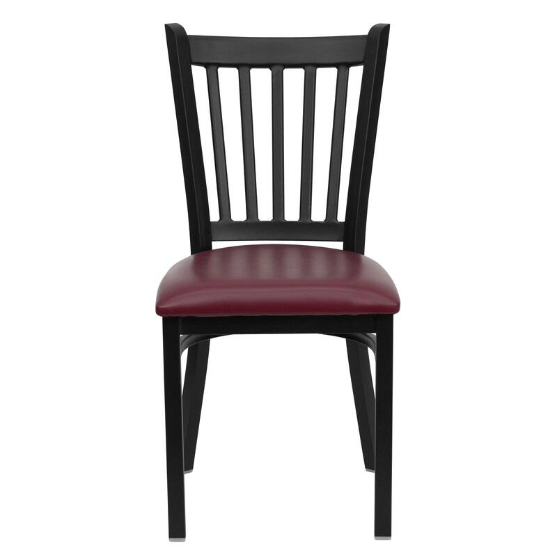 2 Pack Vertical Back Metal Restaurant Chair - 17"W x 20.25"D x 34.25"H