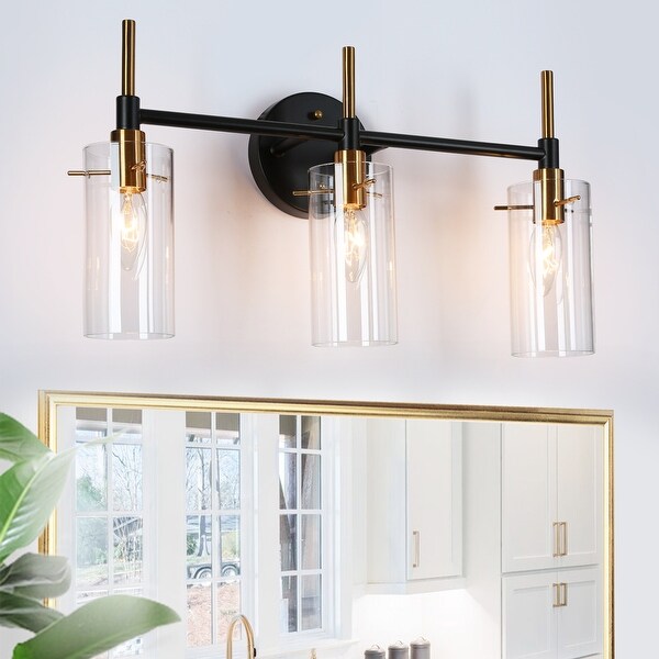 Alva Black Gold 3-Light Modern Vanity Lights Bathroom Light