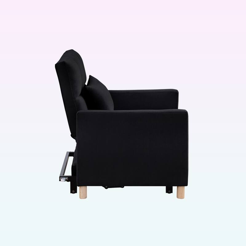 Modern Convertible Sleeper Sofa Chair Bed with Pillow