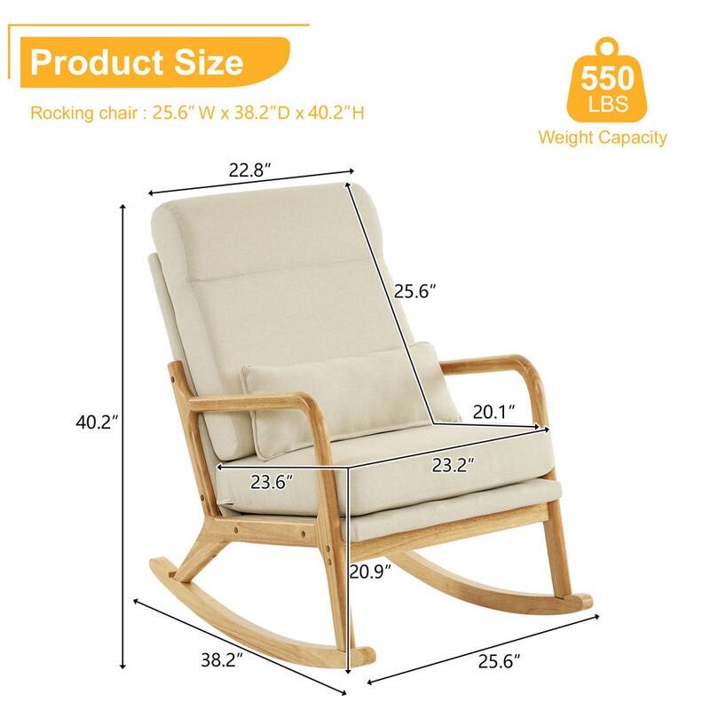 39.37'' W High-Back Dual-Use Upholstered Rocking Chair/Accent Chair