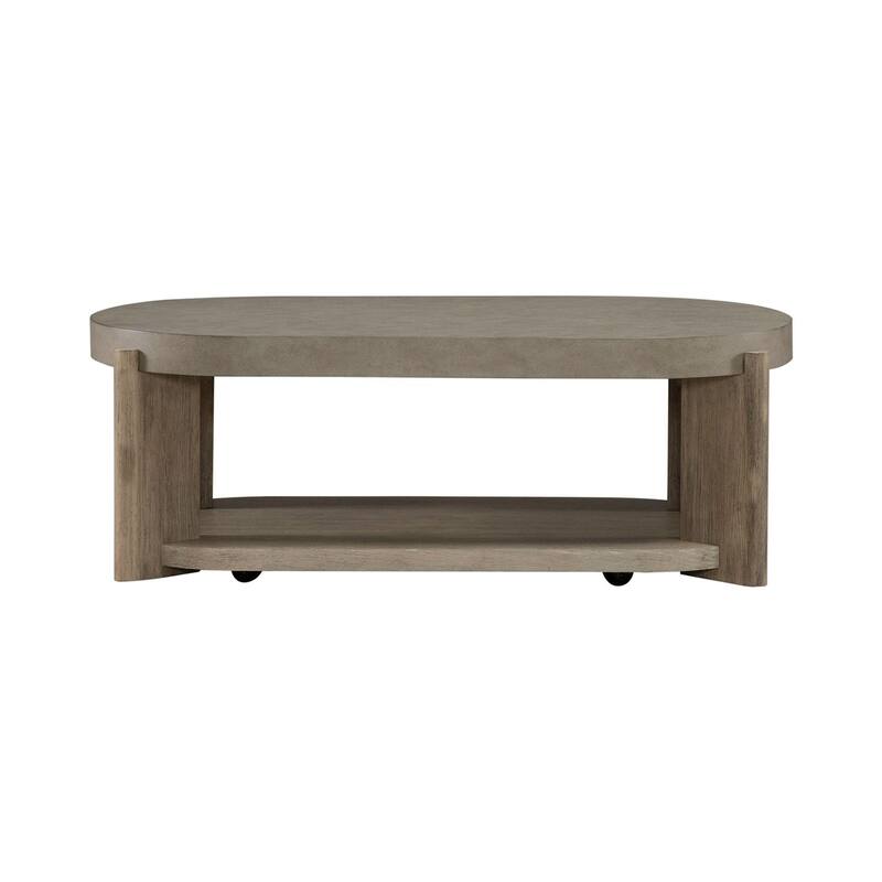Affinity Dusty Taupe & Concrete 3 Piece Oval Cocktail Table Set