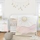 preview thumbnail 2 of 0, Boho Desert Sun Collection Girl Boy Crib Bed Skirt - Ivory Beige Off White Cream Bohemian Tassels Fringe Macrame Cotton Neutral