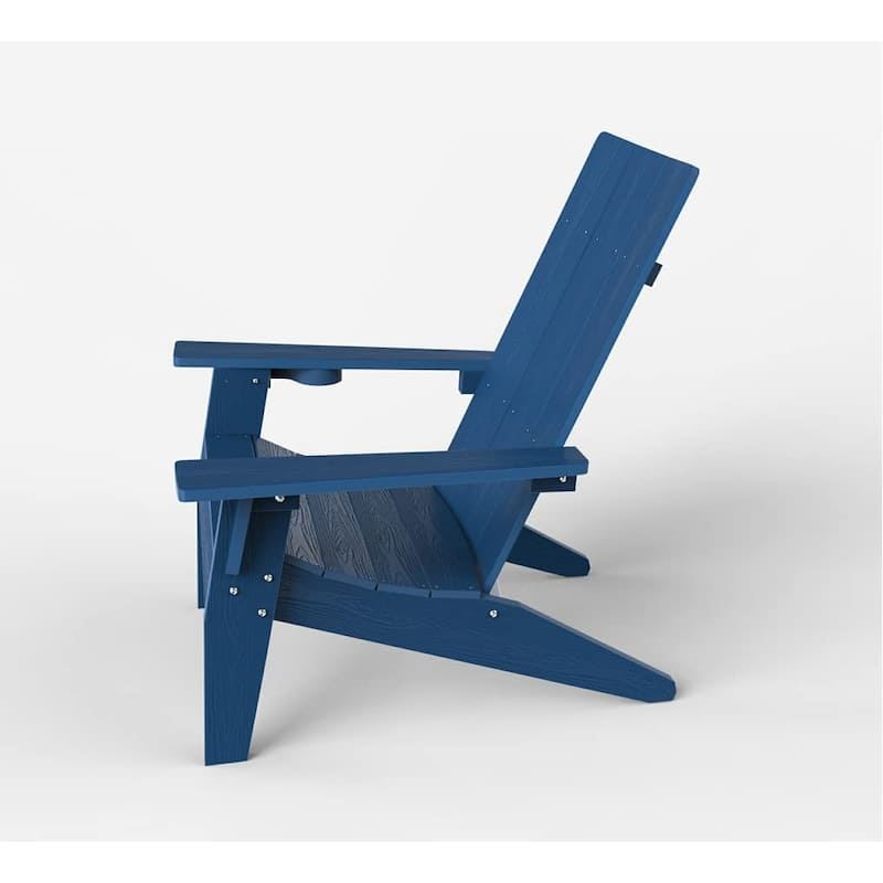 WINSOON All Weather HIPS Outdoor Adirondack Chair with Cup Holder