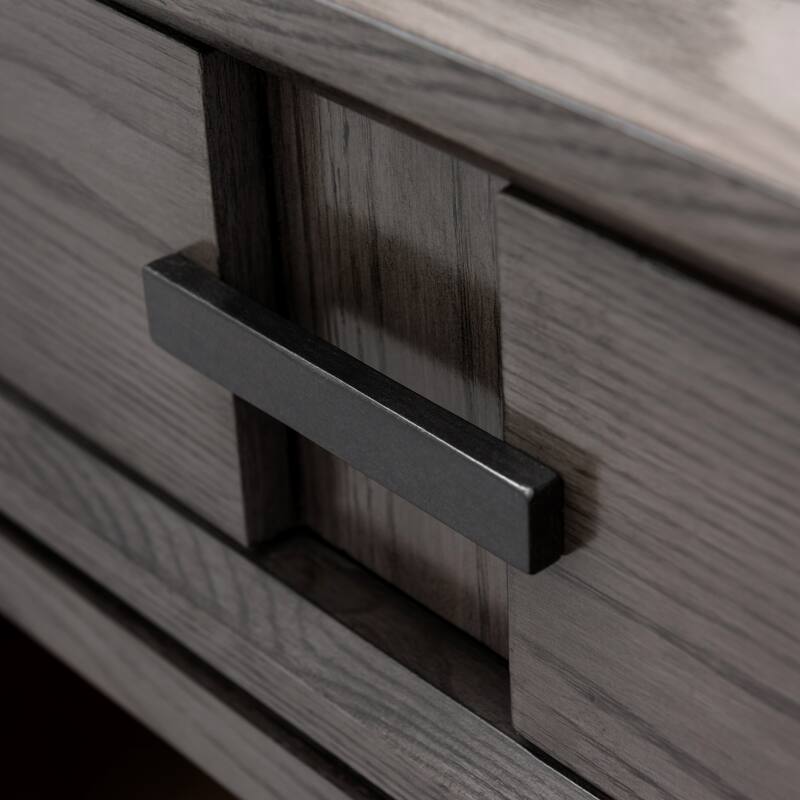 Contemporary Charging Oak Nightstand Side Table One Drawer
