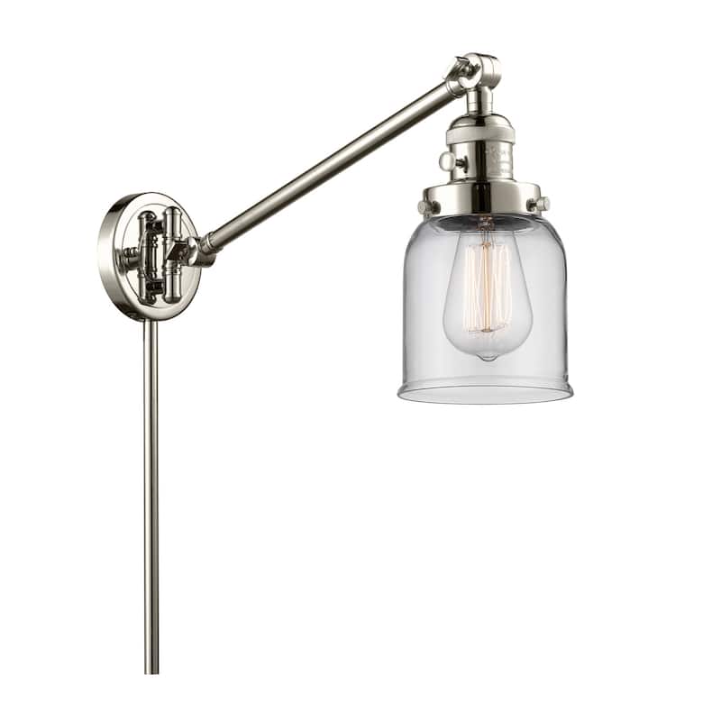Innovations Lighting Small Bell Single Light 25" Tall Wall Sconce / - Polished Nickel / Clear