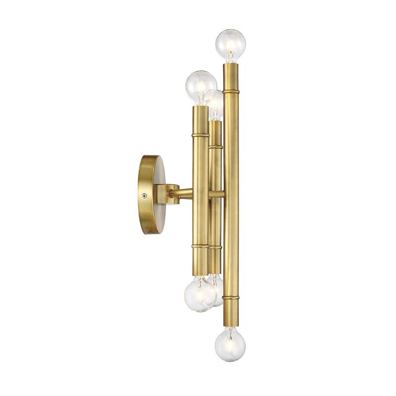 Trade Winds Lighting 6-Light Wall Sconce In Natural Brass