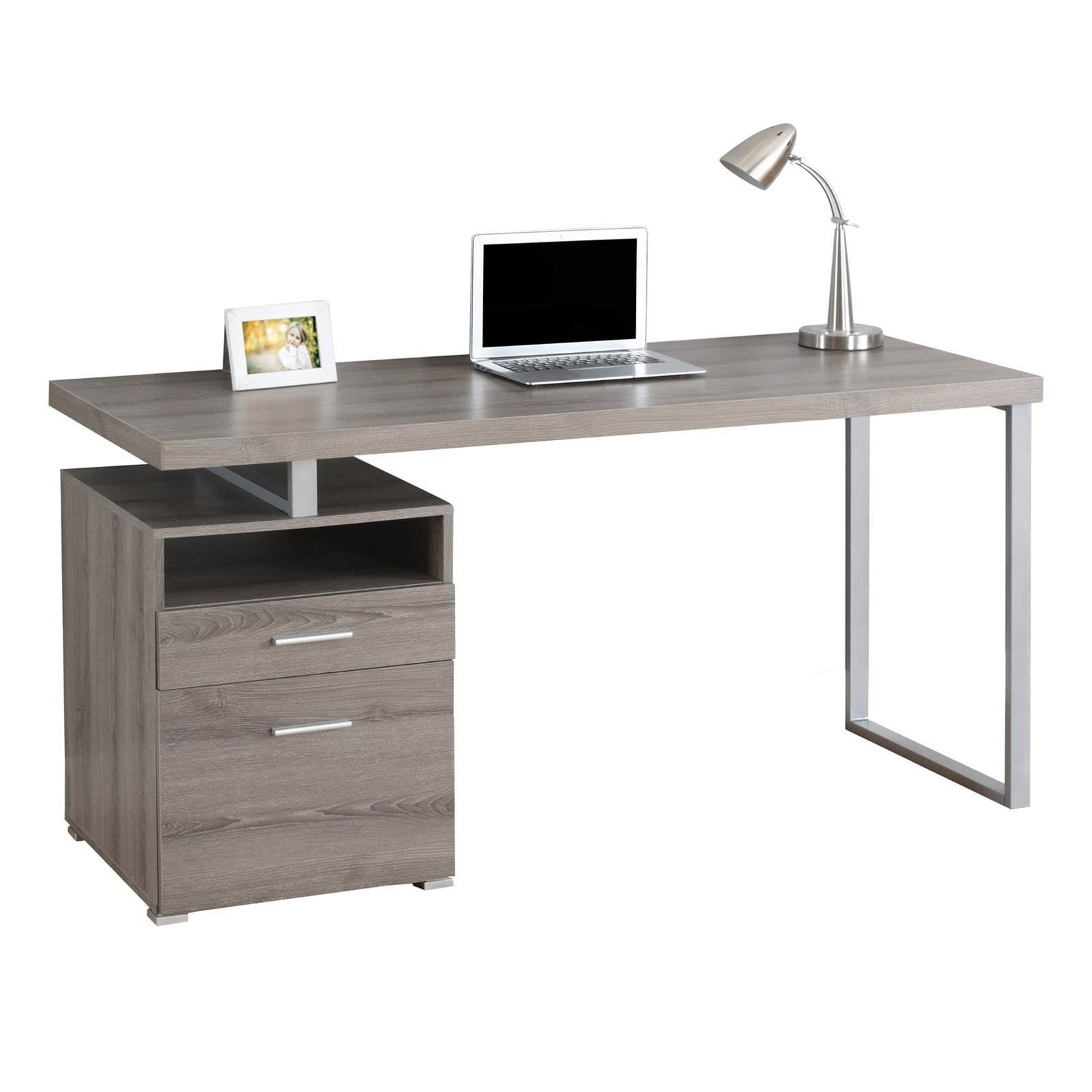White Used Monarch Specialties 60" Contemporary Computer Desk with Drawer 