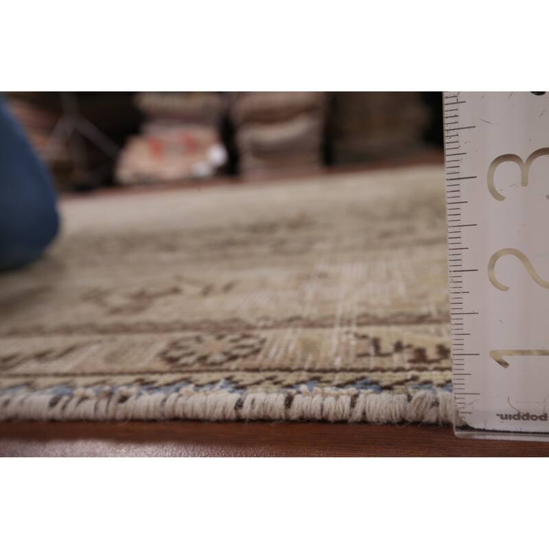 Distressed Tabriz Persian Vintage Area Rug Hand-Knotted Wool Carpet - 6'4" x 9'2"