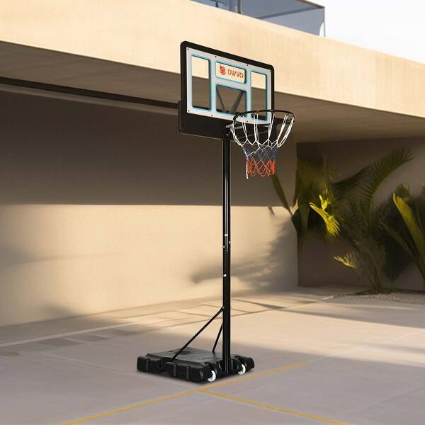 slide 2 of 4, Portable Basketball Hoop Adjustable 4.4-10FT Height Backboard Black