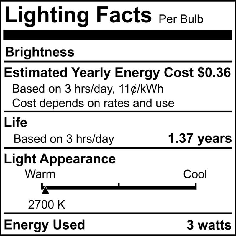 Bulbrite Pack of (12) 3 Watt Dimmable Silicone CA5 Incandescent Light Bulbs with Candelabra (E12) Base, 2700K Flame Flicker