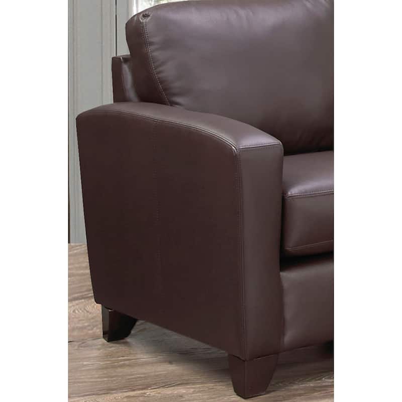 Bryce Italian Top Grain Leather Upholstered Transitional Sofa