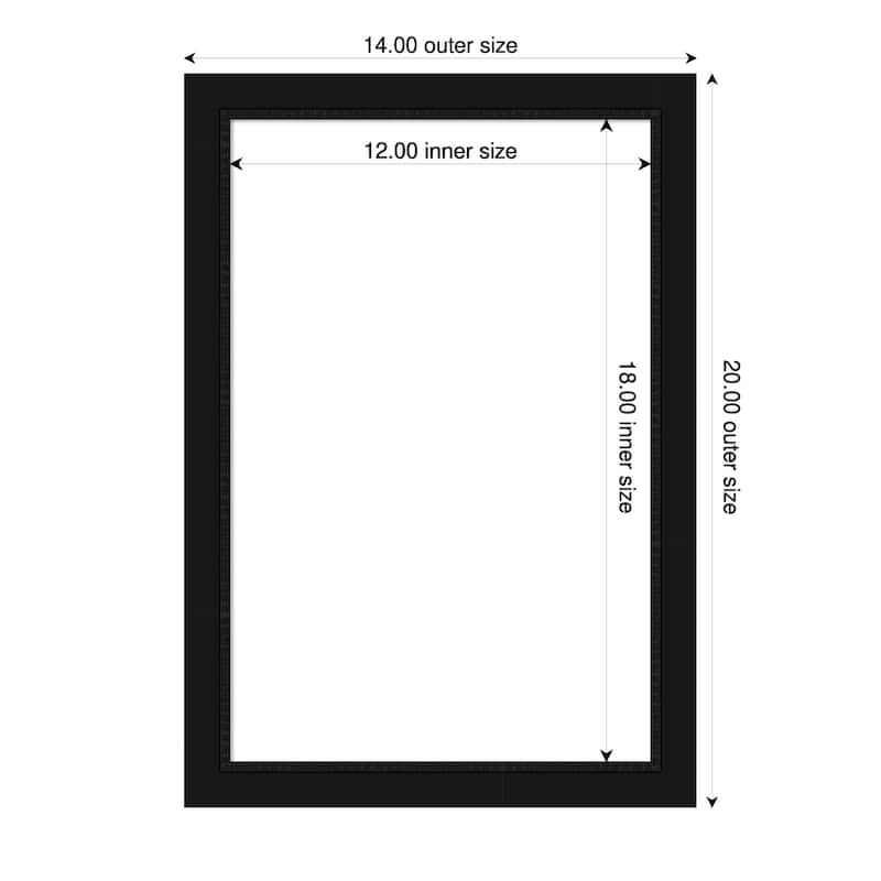 Amanti Art Avon Black Narrow Framed Dry Erase Magnetic Board - 14 x 20 in