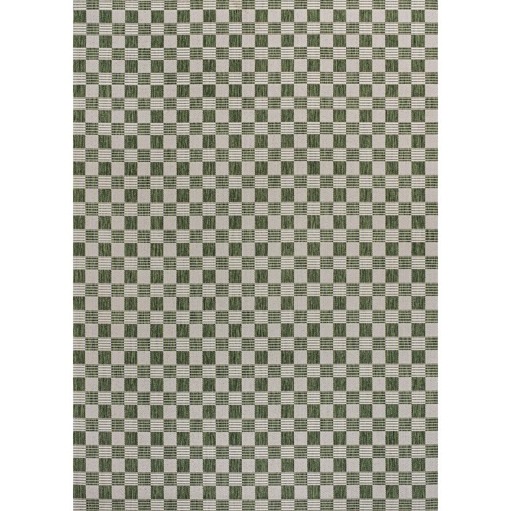JONATHAN Y Maribel Traditional Cottage Checkerboard Green/Cream Indoor/Outdoor Area Rug