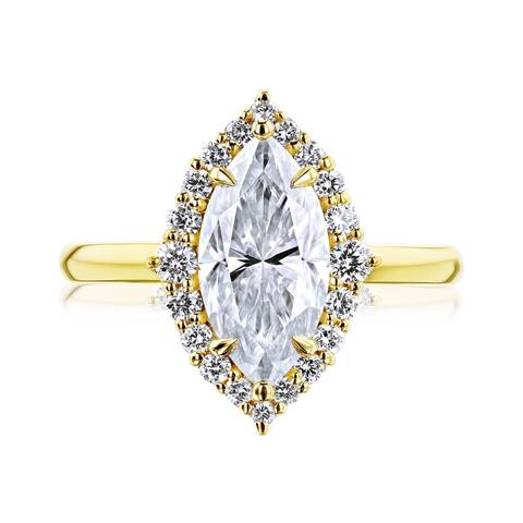 Annello by Kobelli 14k Gold Forever One Margaux Engagement Ring (DEF/VS, DEF/VS)