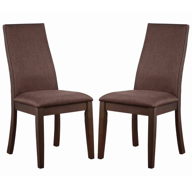 Mid-Century Modern Wood and Fabric Design Dining Chairs (Set of 2)