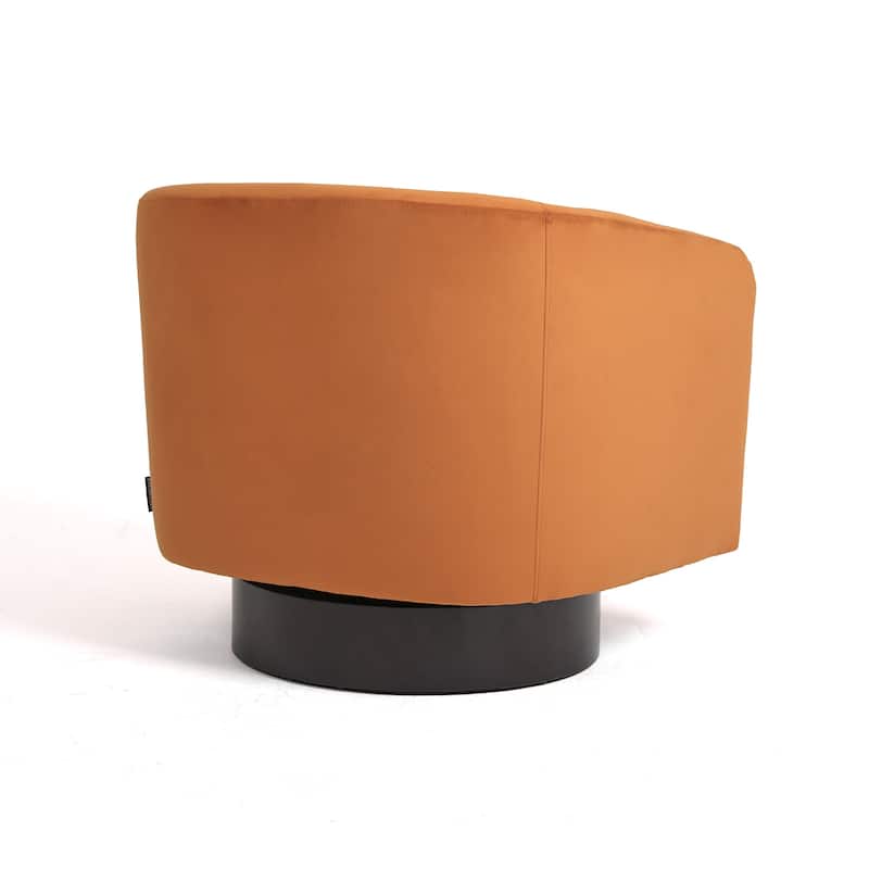 UIXE 360° Swivel Barrel Accent Chair Velvet Armchair For Living Room