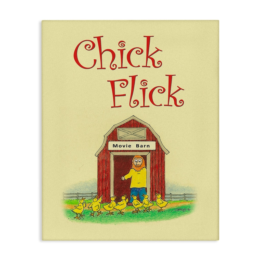 Stupell Chick Flick Vintage Pun Canvas Wall Art Design By Roger Straub
