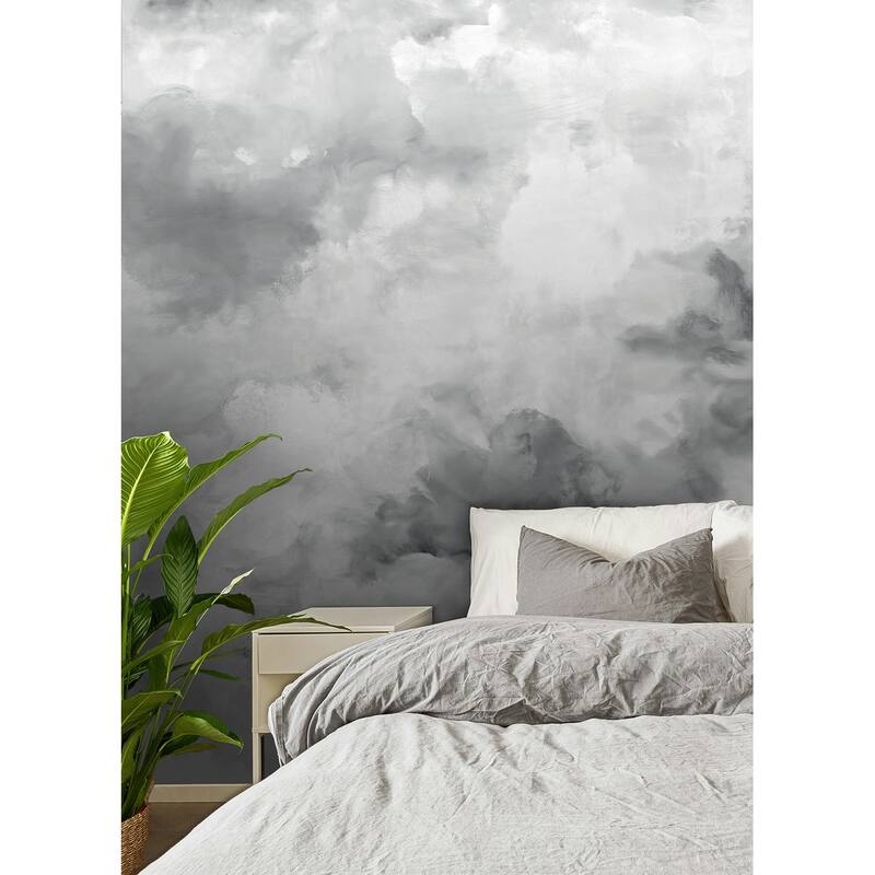 WallPops Scott Living Nimbus Grey Self Adhesive Mural - N/A